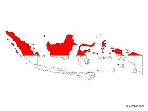 indonesia map and flag
